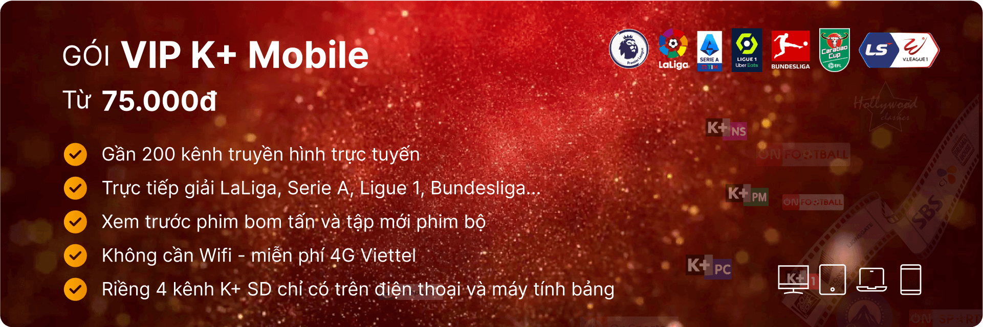 GÃ³i CÆ°á»c TV360 Viettel VIP K+ Mobile